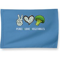 Peace Love Vegetables Vegan House Flag
