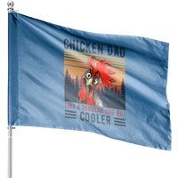 Drapeau de Maison Chicken Dad Comme un Papa Ordinaire Agriculteur
