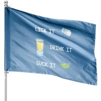 Drapeau de Maison Funny Tequila Lick Salt Drink It Suck Lime — Drapeaux décoratifs