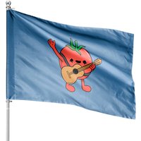 Drapeau de Maison Tomato Jouant de la Guitare - Impression Double Face