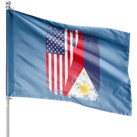 Filipino Roots Half American Flag USA Philippines House Flag — Decorative Flags