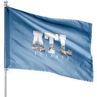 Atl Atlanta Skyline Pride Black & White Vintage House Flag — Decorative Flags