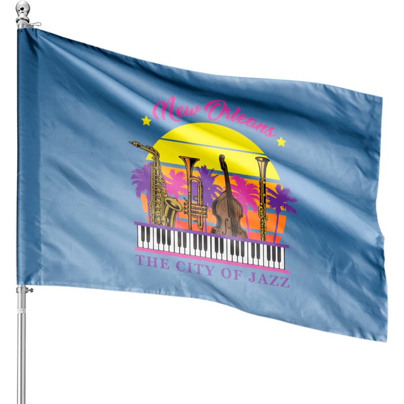 Drapeau de Maison Festival de Jazz La Nouvelle-Orléans — Drapeaux décoratifs