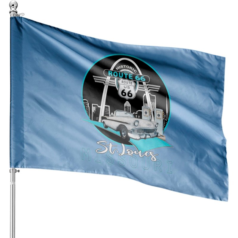 St Louis Missouri Route 66 Gateway Arch Souvenir House Flag — Decorative Flags