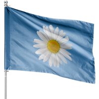 White Daisy Flower Blooming House Flag — Decorative Flags