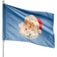 Cool Vintage Christmas Santa Claus Face House Flag — Decorative Flags