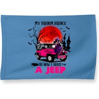 My Broom Broke So Now I Drive A Jeep House Flag — Decorative Flags