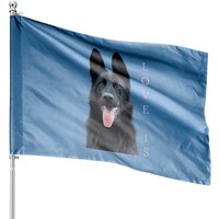 Black German Shepherd Dog House Flag - Double-Sided Print — Decorative Flags