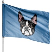 Drapeau de Maison - Visage de Boston Terrier - Impression Recto-Verso — Drapeaux décoratifs
