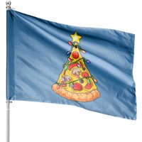 Pizza Christmas Tree Lights Pajama House Flag