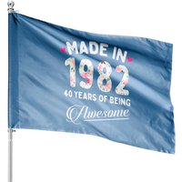 40th Birthday Made 1982 House Flag