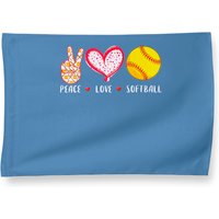 Peace Love Softball Double-Sided House Flag — Decorative Flags