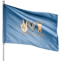 Peace Love Heart Sloth House Flag - Double-Sided Print — Decorative Flags