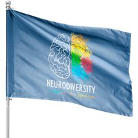 Neurodiversity House Flag Autism Spectrum Rainbow Brain — Decorative Flags