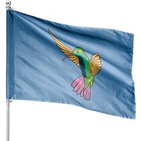 Hummingbird Lover Illustration House Flag