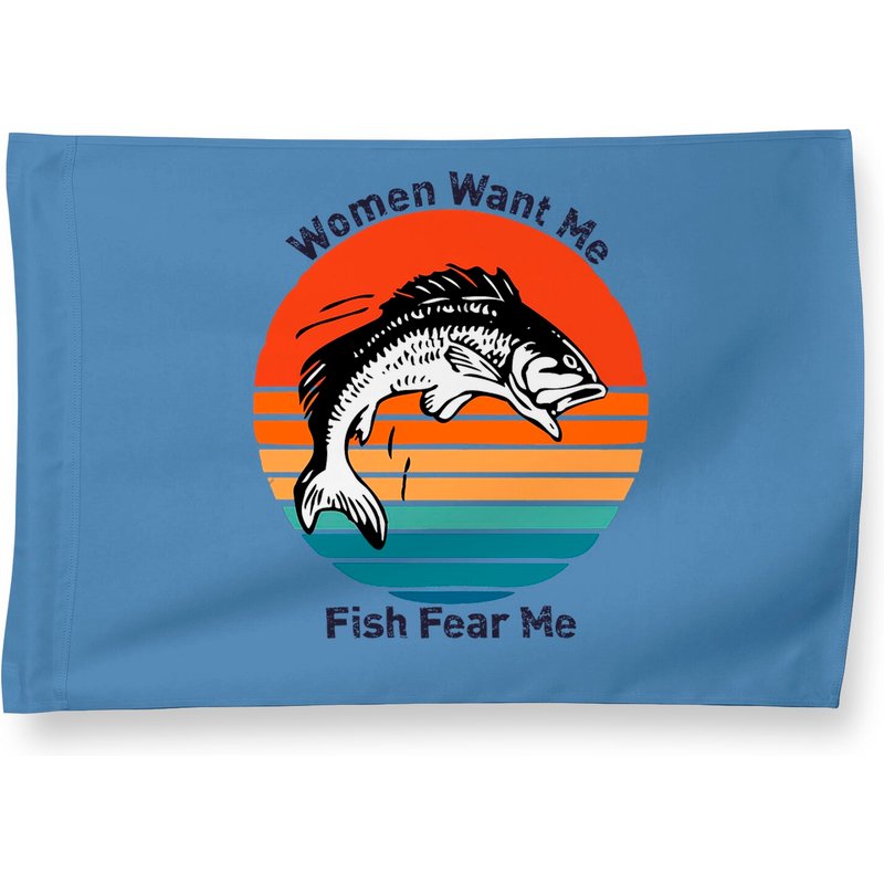 Want Me Fish Fear Me Classic House Flag — Decorative Flags