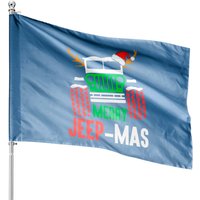 Merry Jeep Mas Christmas Essential House Flag