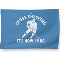 Vintage Ice Hockey Player Cross Checking House Flag