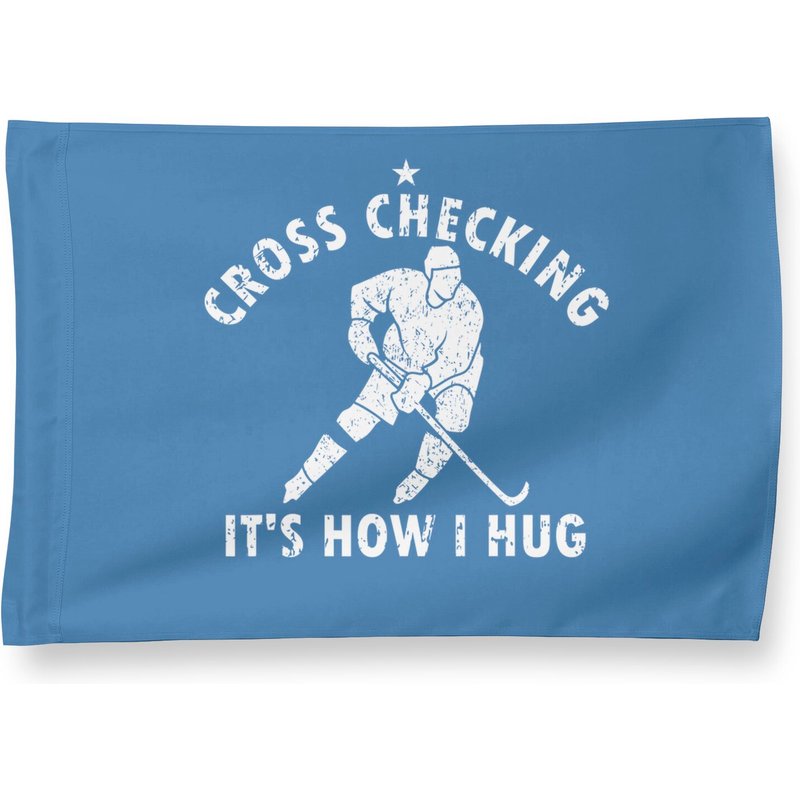 Vintage Ice Hockey Player Cross Checking House Flag — Decorative Flags