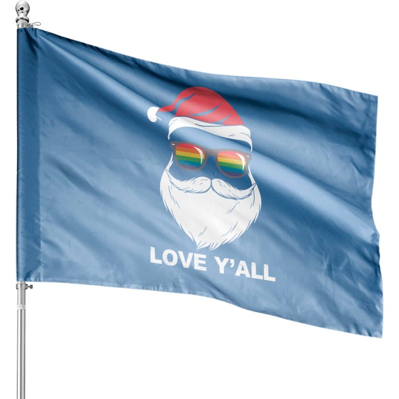 Drapeau de Noël LGBT Gay Santa Aime Tout le Monde — Drapeaux décoratifs