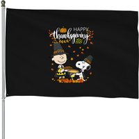 Drapeau de Maison Snoopy Joyeux Action de Grâce — Drapeaux décoratifs