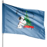 Drapeau de Maison Snoopy Chien Musique Noël — Drapeaux décoratifs
