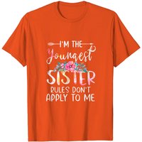 T-shirt Youngest Sister Les règles ne s'appliquent pas à moi Floral — T-shirts pour hommes