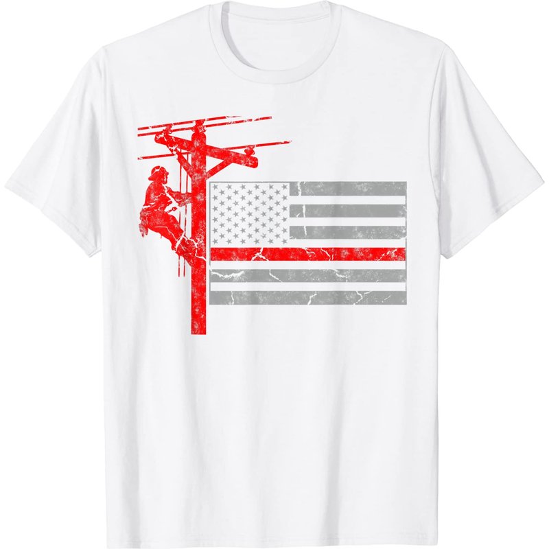 T-shirt Lineman avec design du drapeau américain