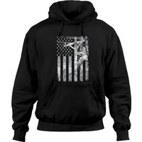 Hoodie Drapeau Lineman Distressed Patriote Électrique