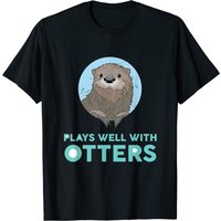 T-shirt Otter Puns pour hommes en noir — T-shirts pour hommes