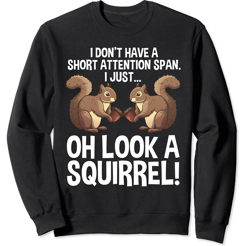 Sweat à capuche unisexe avec design drôle d'écureuil ADHD pour amoureux des animaux — Sweats à capuche pour hommes