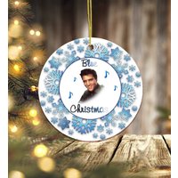 Blue Christmas King of Rock n Roll Ornament
