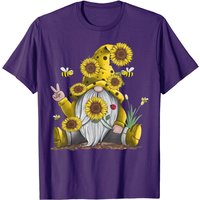 T-shirt Homme Gnome Tournesol Avec Abeille Hippie Amusant — T-shirts pour hommes