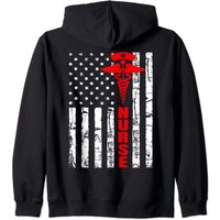 Hoodie Infirmier Drapeau Américain Vintage pour Unisexe
