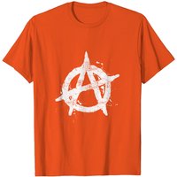 Anarchy T-shirt with Cool Anarchy Symbol in White — Mens T Shirts