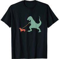 T-shirt Cartoon Teckel avec Design de Dinosaure pour Hommes