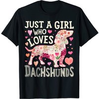 T-shirt Cartoon Teckel pour Hommes - Design Chien Fleur