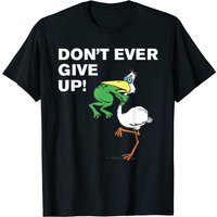 T-shirt Never Give Up Frog pour hommes