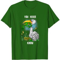 Never Give Up Frog T-shirt for Men - Black — Mens T Shirts
