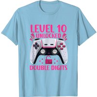 T-shirt d'anniversaire Double Digit pour hommes - 10 ans Gamer