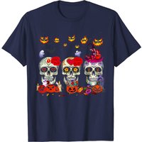 T-shirt Citrouille Crâne Sucre avec Chapeau de Sorcière pour Hommes