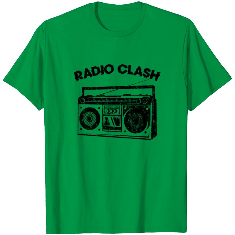 Punk Radio Clash T-Shirt for Men in Black — Mens T Shirts