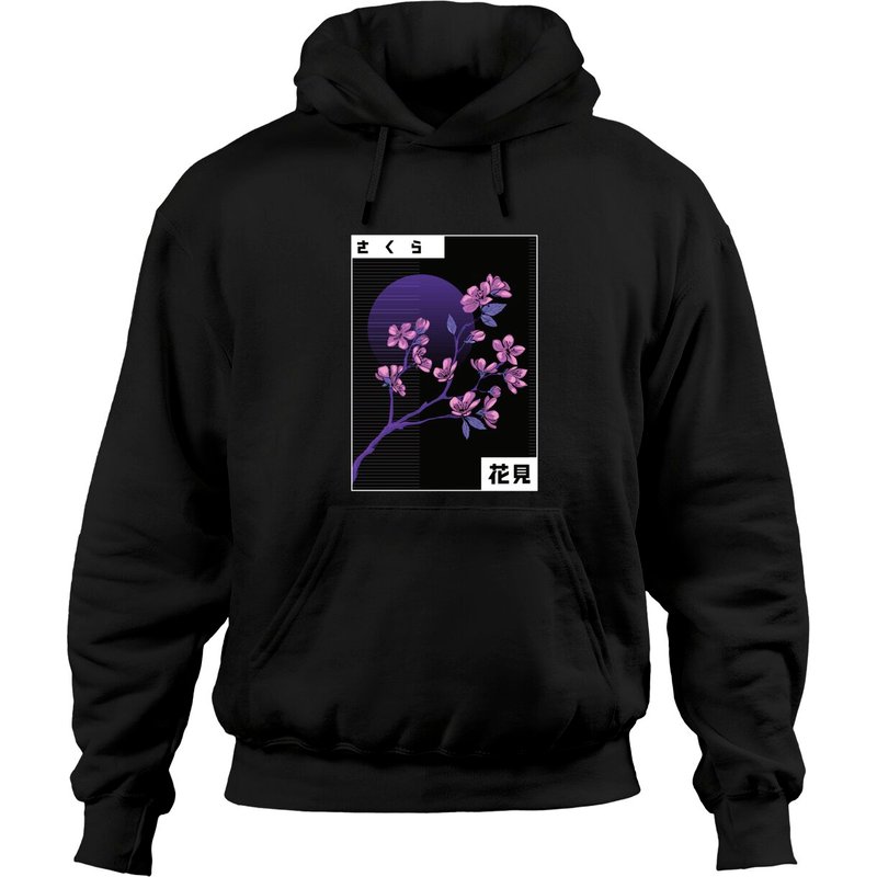Hoodie Cherry Blossom pour Unisexe en Noir