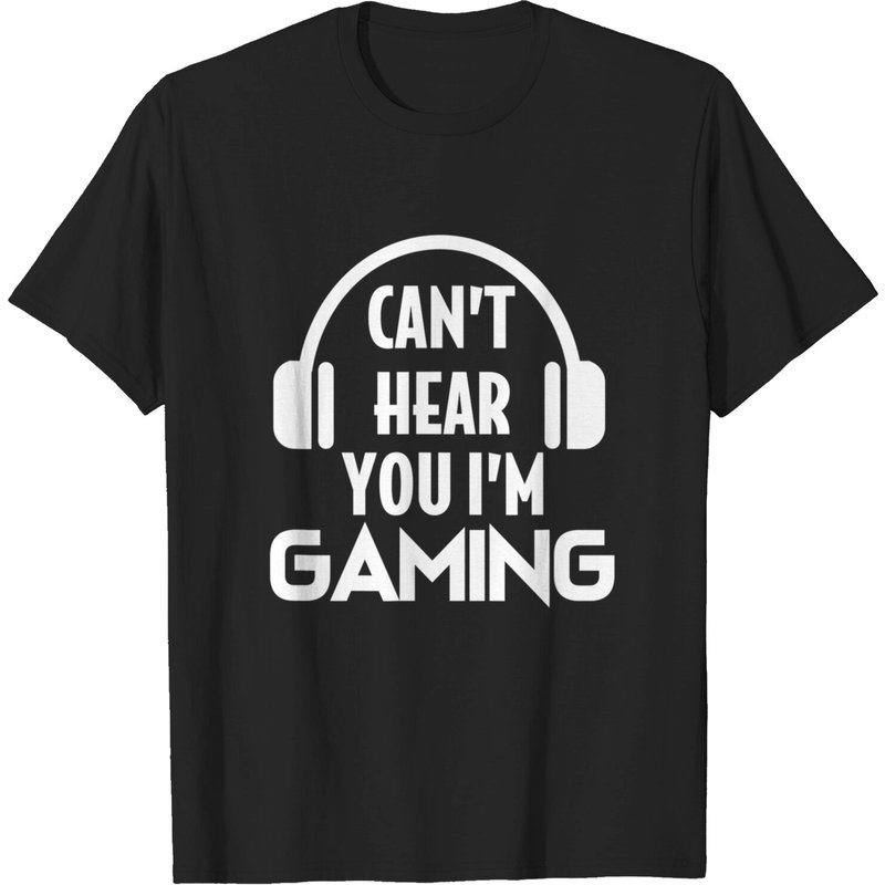 T-shirt Gamer Funny Gaming Can't Hear You I'm Gaming Headset pour hommes — T-shirts pour hommes