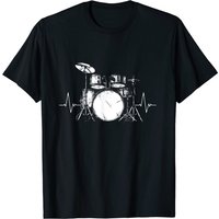 Drum Heartbeat Lifeline Music Lover T-Shirt for Men