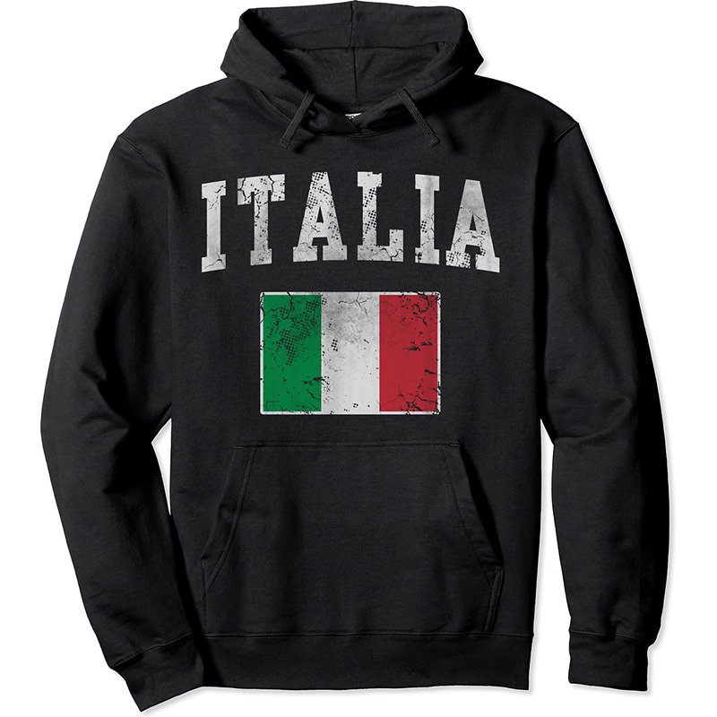 Haut à capuchon Vintage Italia Drapeau Italien pour Unisexe — Sweats à capuche pour hommes