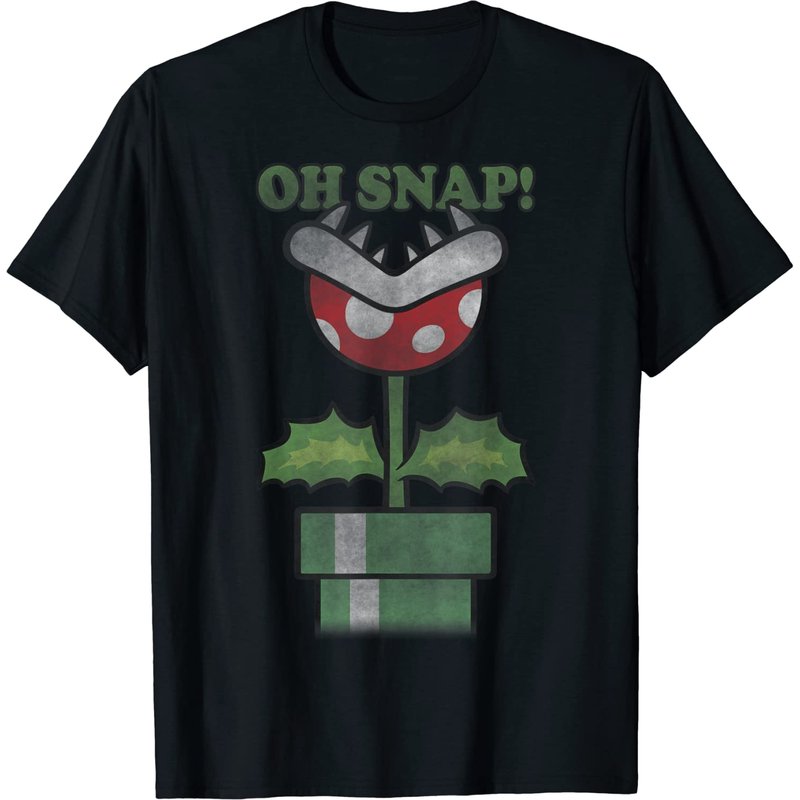 Super Mario Piranha Plant Oh Snap Vintage T-Shirt for Men — Mens T Shirts