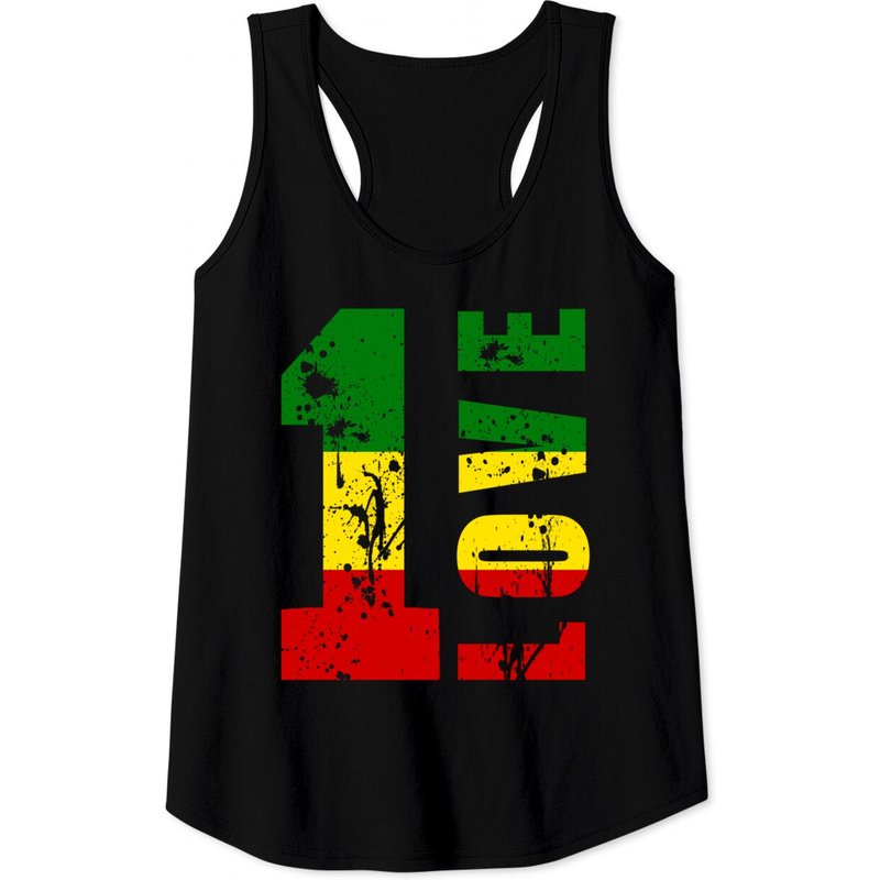 One Love Jamaica Apparel Rasta Reggae Music Tank Top for Men — Mens T Shirts