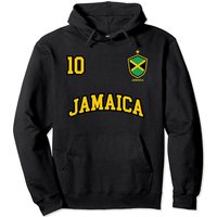 Hoodie Jamaïque Numéro 10 Équipe de Soccer avec Drapeau Jamaïcain — Sweats à capuche pour hommes