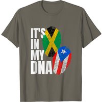 T-shirt Héritage ADN Drapeau Jamaïcain et Portoricain pour Hommes — T-shirts pour hommes